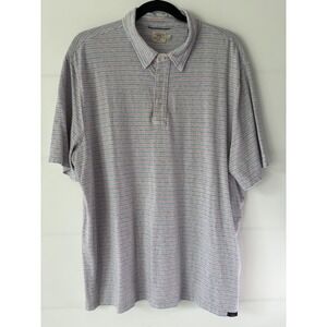 Faherty Polo Shirt Mens XL Multicolor Stripe Jersey Organic Cotton Preppy Casual